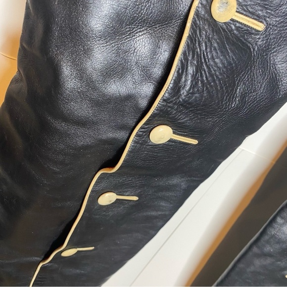 Vintage Andrea Pfister for Marshall Fields hidden wedge leather boots 41 mod - Picture 5 of 8